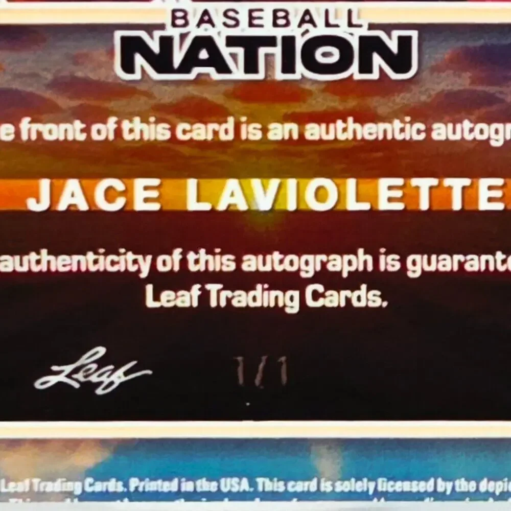 2025 Jace Laviolette 1/1 A New Dawn Auto Cleveland Guardians Top Prospect